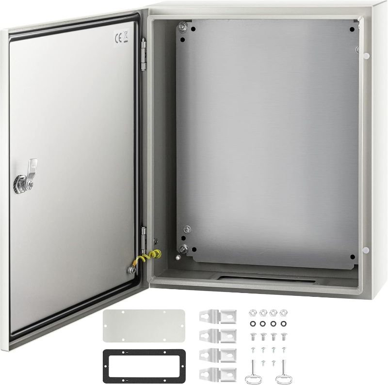 Photo 1 of VEVOR NEMA Steel Enclosure, 20 x 16 x 6'' NEMA 4X Steel Electrical Box, IP66 Waterproof & Dustproof, Outdoor/Indoor Electrical Junction Box, with Mounting Plate
