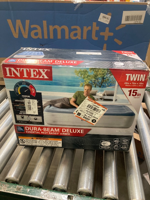 Photo 1 of Intex 15 Essential Rest Dura-Beam Airbed Mattress with Internal Pump Included- TWIN
