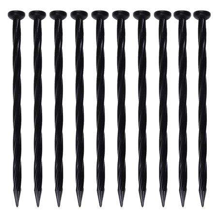 Photo 1 of Expert Gardener No-Dig Nylon Anchor Spike 10-Ct. Pack Plastic Garden Stake Black