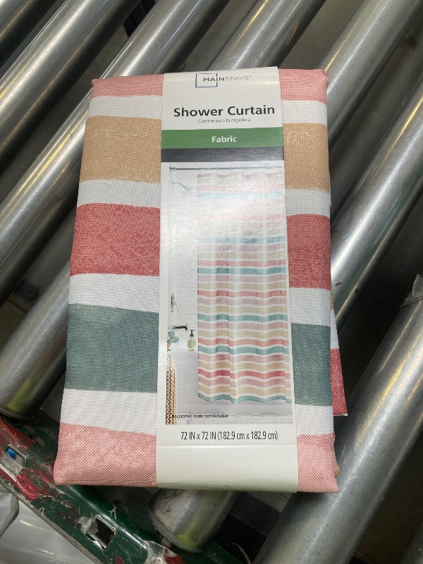 Photo 1 of Mainstays Watercolor Multicolor Stripe Polyester Shower Curtain 72 X 72
