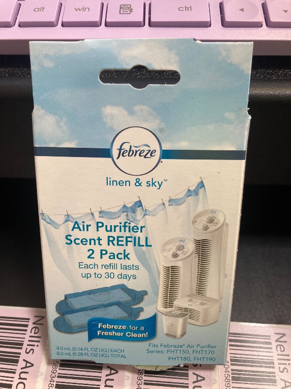 Photo 1 of Febreze Linen & Sky Air Purifier Scent Refill Cartridge, 2-Pack, White, 2 Count