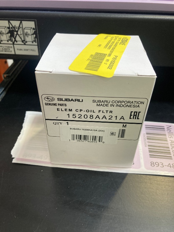 Photo 1 of Subaru 15208AA15A Original Equipment Engine Oil Filter 3.5 Height 2.75 Width 2.756 Length

