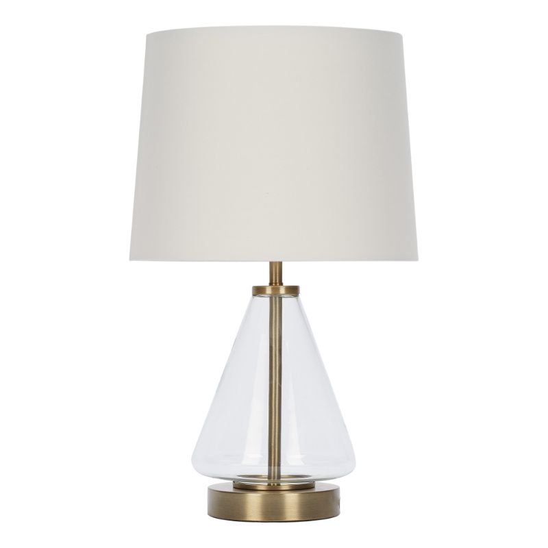 Photo 1 of Better Homes and Gardens Glass with Brass Base Table Lamp 18 H 2 Pack
