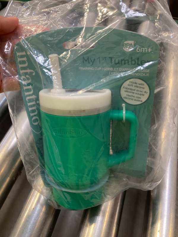 Photo 1 of Infantino My 1st Tumbler – Adorable Miniature Tumbler with Toddler-Friendly Straw and Handle, Encourages Hydration, Easy to Clean, 9 Fl. Oz, Alpine

