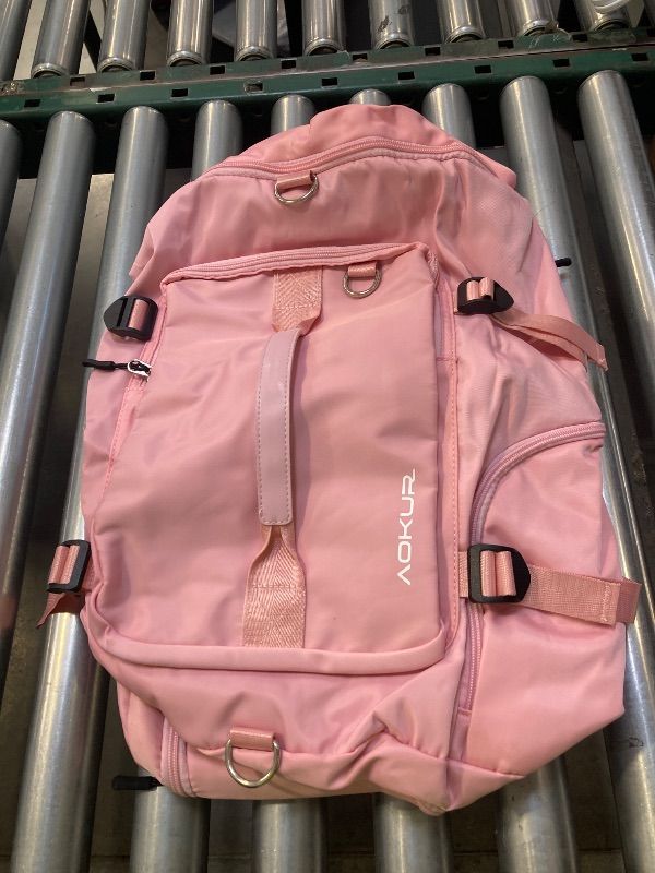 Photo 1 of Gym Bag for Women Sports Duffle Backpack with Shoes Compartment Overnight Travel Weekender Bag Carry on Backpack with Side Zippered Dry Wet Separate
