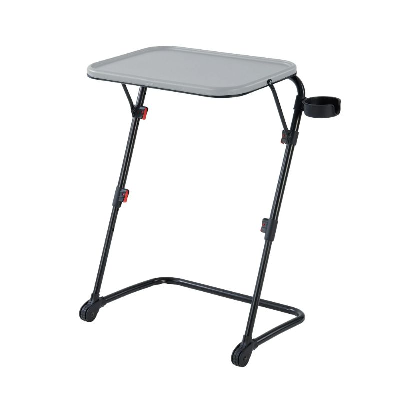 Photo 1 of Mainstays Adjustable Folding TV Tray With Cup Holder Black, 20.87"W x 14.76"D x 27.76"H