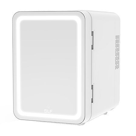 Photo 1 of Slf LED Mirror Door Mini Cosmetic Cooler, One Size, White
