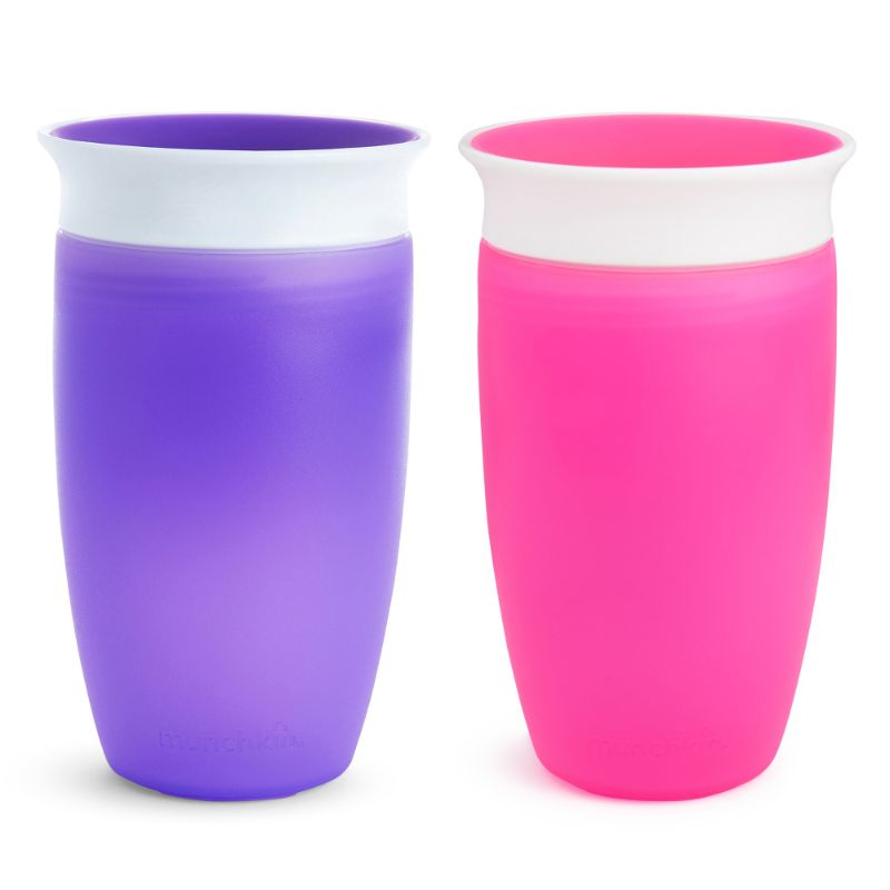 Photo 1 of Munchkin Toddler Miracle 360 Sippy Cup, Pink/Purple, 10 Oz, 2 Count - Assorted Pre-Pack
