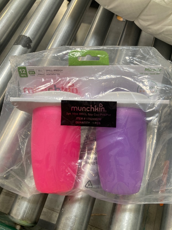 Photo 1 of Munchkin Toddler Miracle 360 Sippy Cup, Pink/Purple, 10 Oz, 2 Count - Assorted Pre-Pack

