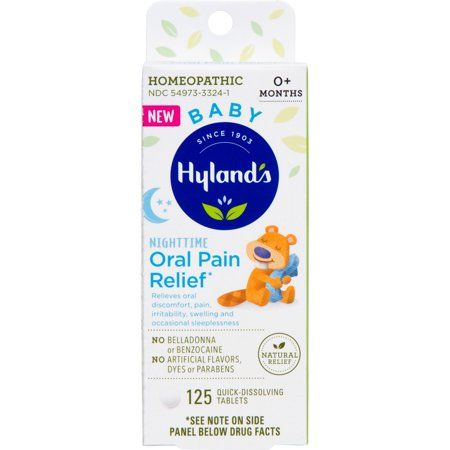 Photo 1 of Hyland S Naturals Baby Nighttime Oral Pain Relief 125 Tablets Mini Pack Expire August 2025