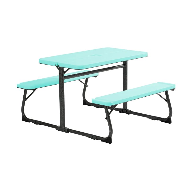Photo 1 of Your Zone Folding Kid's Picnic Activity Table for Ages 3-8, Teal
