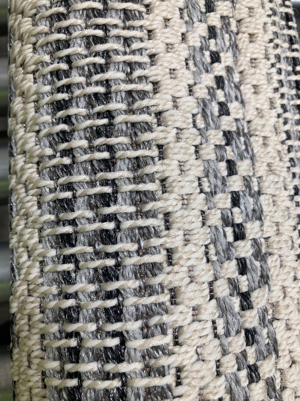 Photo 1 of Better Homes and Gardens Woven Border 5’ X 7’ Outdoor Rug - Polypropylene/Polyester - Gray
