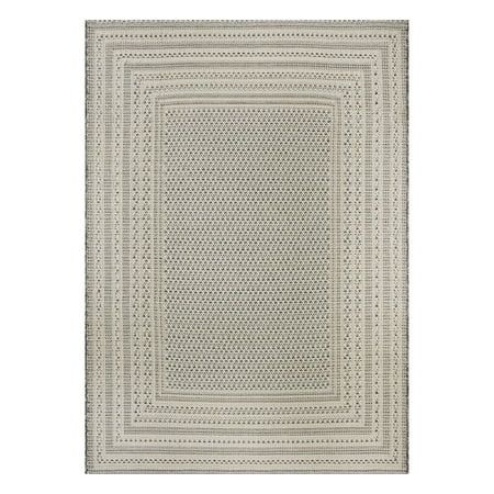 Photo 1 of Better Homes and Gardens Woven Border 5’ X 7’ Outdoor Rug - Polypropylene/Polyester - Gray