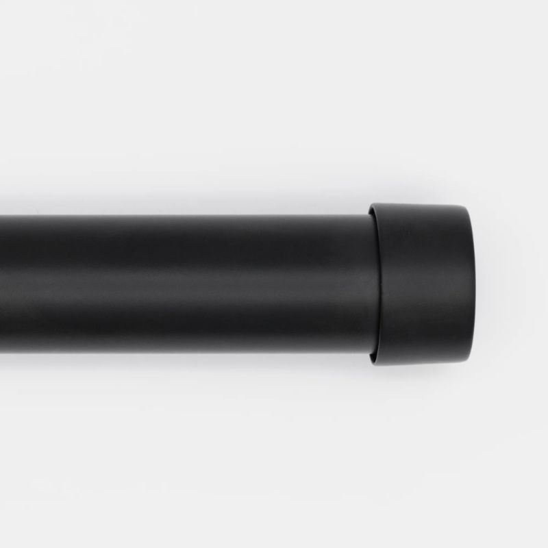 Photo 1 of Better Homes & Gardens 1" Black Simple Cap, 42" to 120" Width, Single Curtain Rod Set