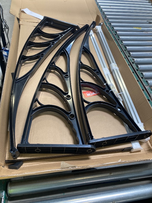 Photo 1 of VEVOR Window Door Awning Canopy, 120" x 40" Door Canopy Exterior, UF50+ PC Sunshade Sheet Awnings, Outdoor Patio Awning Sun Shade, Transparent, Waterproof, for Sun Shutter, UV, Rain, Snow Protection
