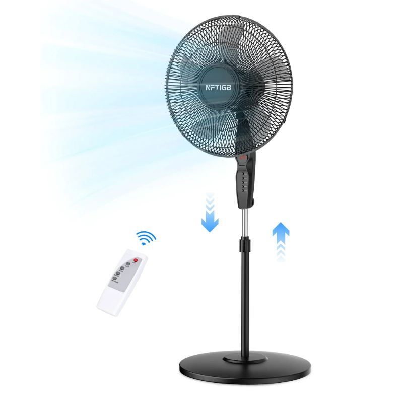 Photo 1 of NFTIGB 16'' Oscillating Pedestal Fan w/Remote and Timer, 12 Speeds,Adjustable Height Floor Fan