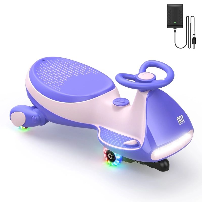 Photo 1 of FanttikRide 12V N7 Pro Electric Wiggle Car with Pedal, 2-in-1 Kids Ride On Toy, Rechargeable Battery, 2-Speed, Anti-Rollover, Flashing Wheels, Bluetooth Music, for Ages 3+, 150 lbs, Pink
