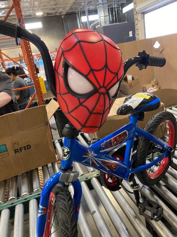 Photo 1 of 16 Marvel Spider-Man Bike for Boys by Huffy(PEDALS BARS NEED TO BE SCREWED BACK IN CHAIN NEEDS TO BE PUT BACK ON)
