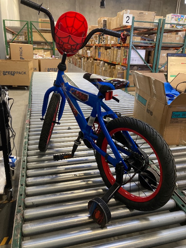 Photo 1 of 16 Marvel Spider-Man Bike for Boys by Huffy(PEDALS BARS NEED TO BE SCREWED BACK IN CHAIN NEEDS TO BE PUT BACK ON)
