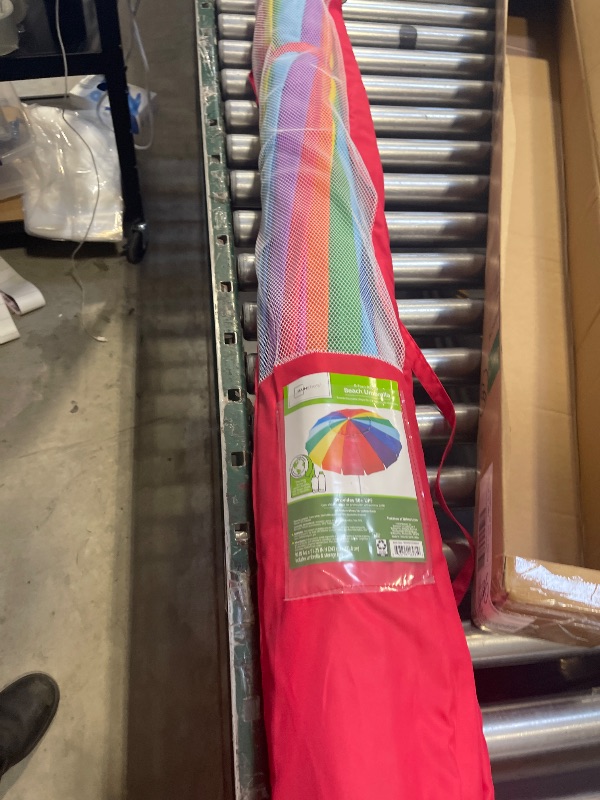 Photo 1 of Mainstays 8 feet Beach Umbrella, Rainbow