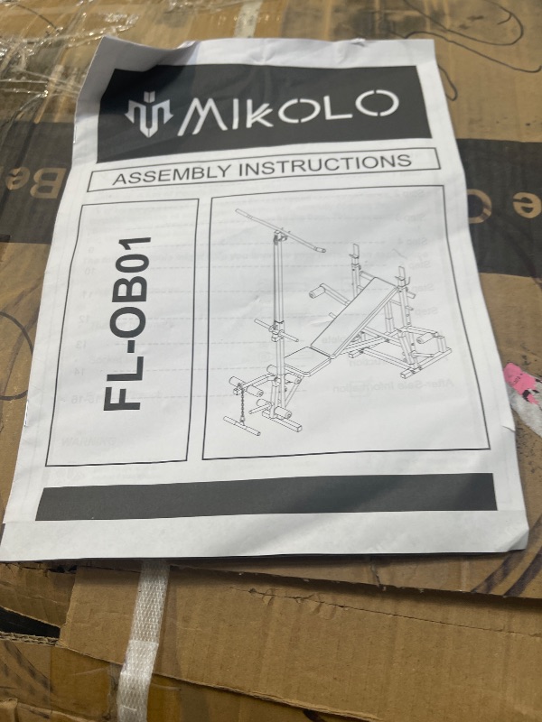 Photo 1 of Mikolo 8 in 1 Olympic Weight Bench Set with Leg Extension and Leg Curl, Multi-Function Bench Press Set with Preacher Curl Pad and Chest Fly, Full-Body Strength Training Equipment