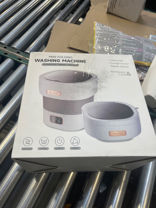 Photo 1 of Portable Washing Machine - The Upgraded 12L Foldable Mini Washer with Powerful Cleaning & Low-Noise Design | Perfect for Household, Baby Clothes, Travel, Apartments/Dorms/RVs (Grey-White?