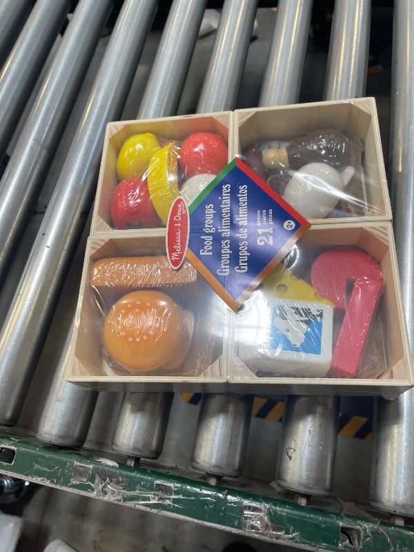 Photo 1 of Melissa & Doug Food Groups - 21 Wooden Pieces and 4 Crates, Multi Play Food Sets For Kids Kitchen, Pretend Toy For Toddlers And Kids Ages 3+