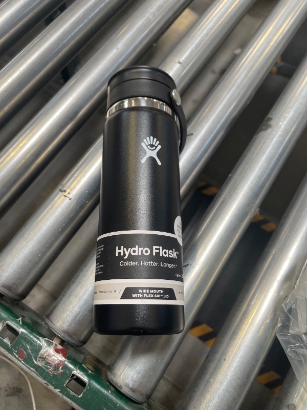 Photo 1 of Hydro Flask Wide Mouth Bottle with Flex Sip Lid - Insulated Water Bottle Travel Cup Coffee Mug Black 20 oz