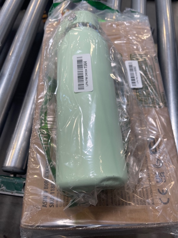 Photo 1 of Hydro Flask Water Bottle - Insulated Stainless Steel - Wide Straw Lid, Non Spill, Leakproof in 40Oz Aloe Green