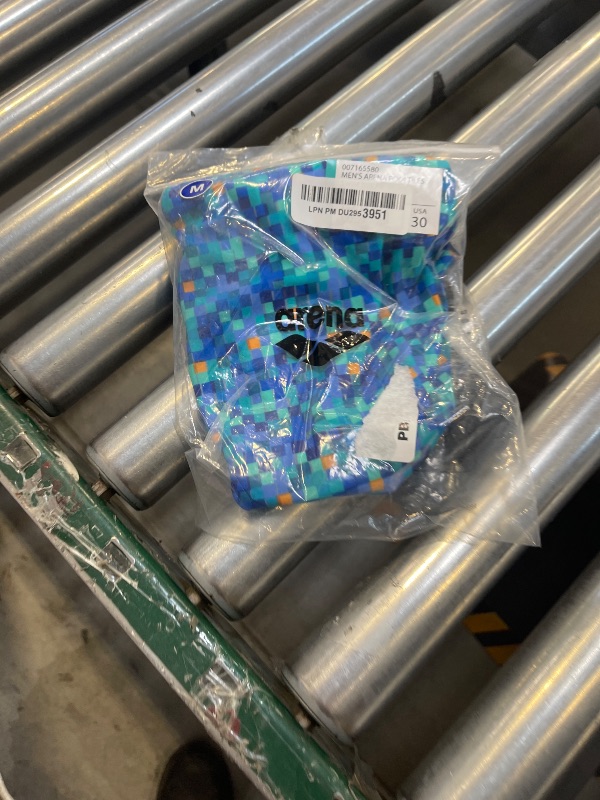 Photo 1 of ARENA Mens Performance Pool Tiles Swim Briefs, Blue/Multi, 30 US