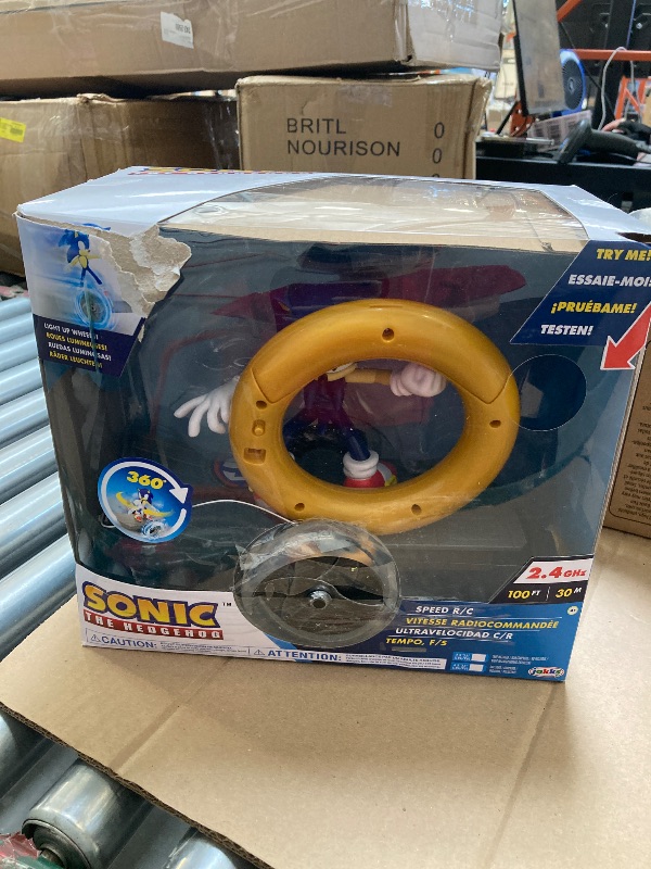 Photo 1 of Sonic The Hedgehog Speed RC Skateboard Vehicle with Gold Ring Controller – Light Up Wheels & 360 Spins, Turbo Mode for Extra Boost, 2.4GHz, 100FT Range