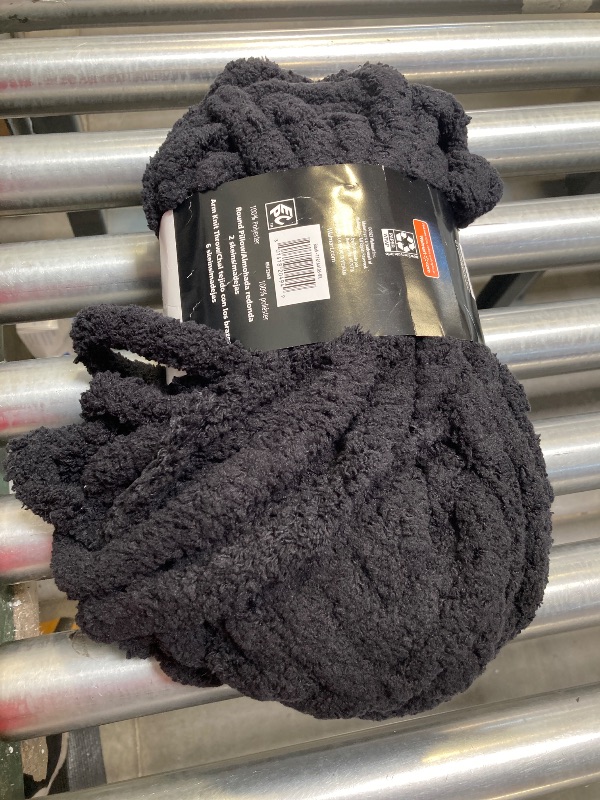 Photo 1 of Mainstays 31.7 yd. Chunky Chenille Yarn, Rich Black, 100 Polyester