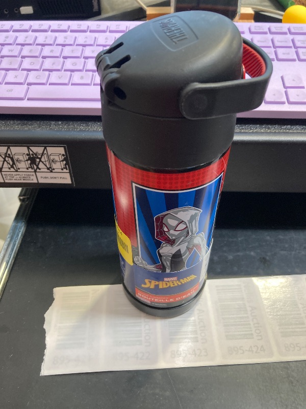 Photo 1 of THERMOS 410mL Stainless Steel Licensed FUNtainer® Bottle, Spiderman, 14 oz