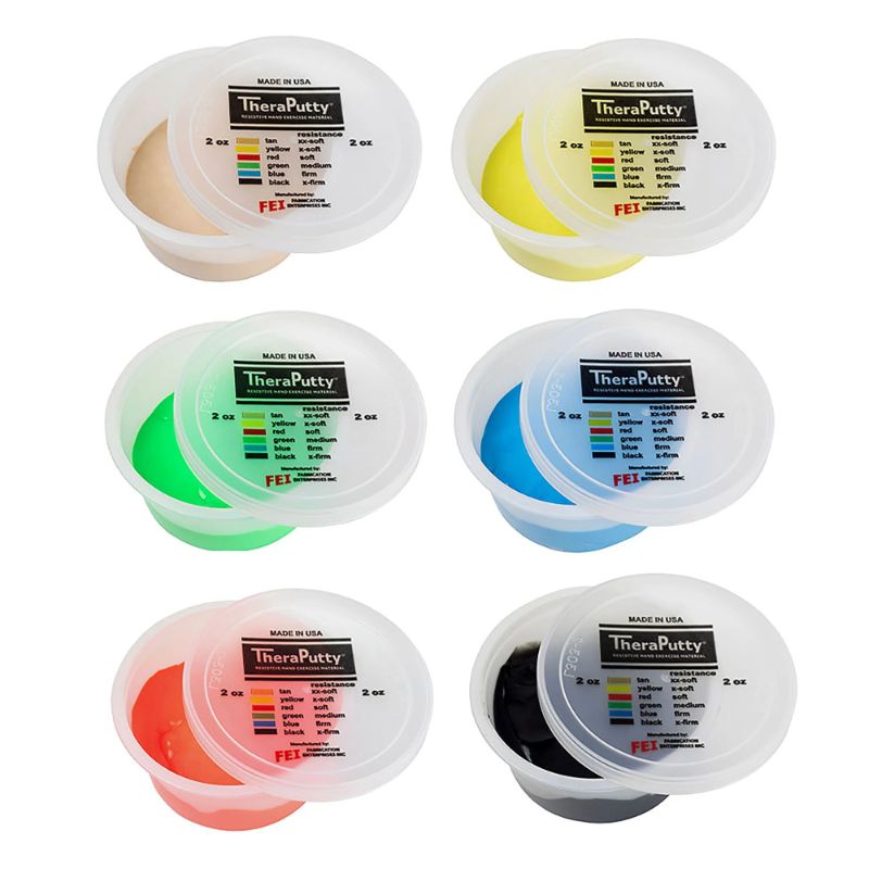 Photo 1 of CanDo TheraPutty Therapy Putty Set Multi-color 6 X 2 oz. 2X-Soft / X-Soft / Soft / Medium / Firm / X-Firm 10-1480, 1 Set
