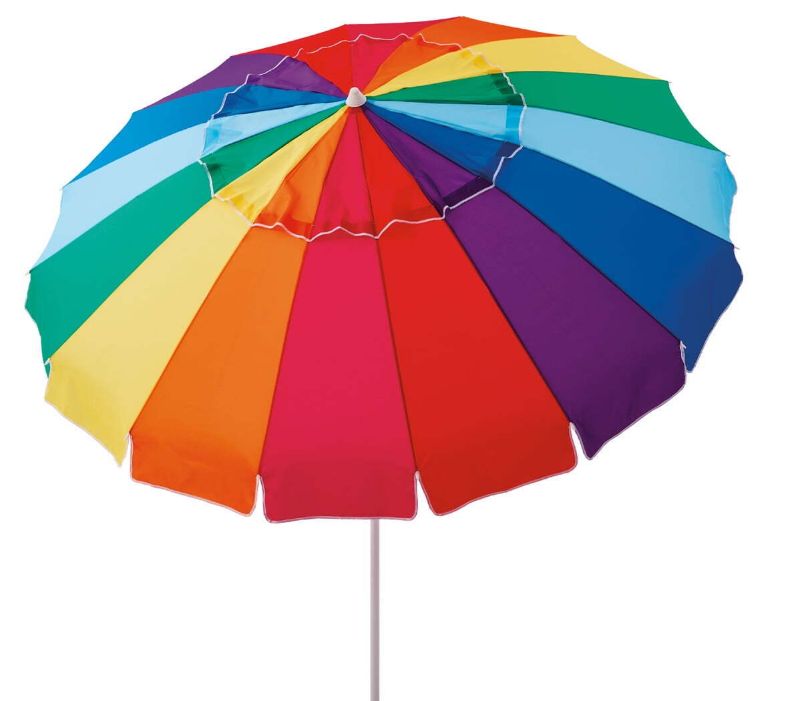 Photo 1 of 8' Rainbow Beach Umbrella, Adjustable Tilt
