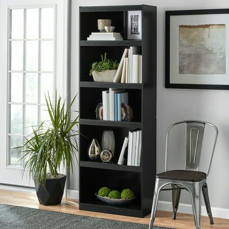 Photo 1 of Mainstays Framed 5-Shelf Bookcase True Black Oak
