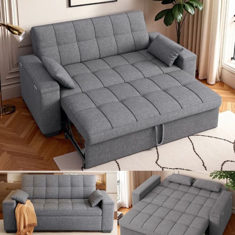 Photo 1 of Lofka Convertible Futon Sofa Bed, 70.9” 3-in-1 Sleeper Sofa for Living Room and Small Space, Dark Grey