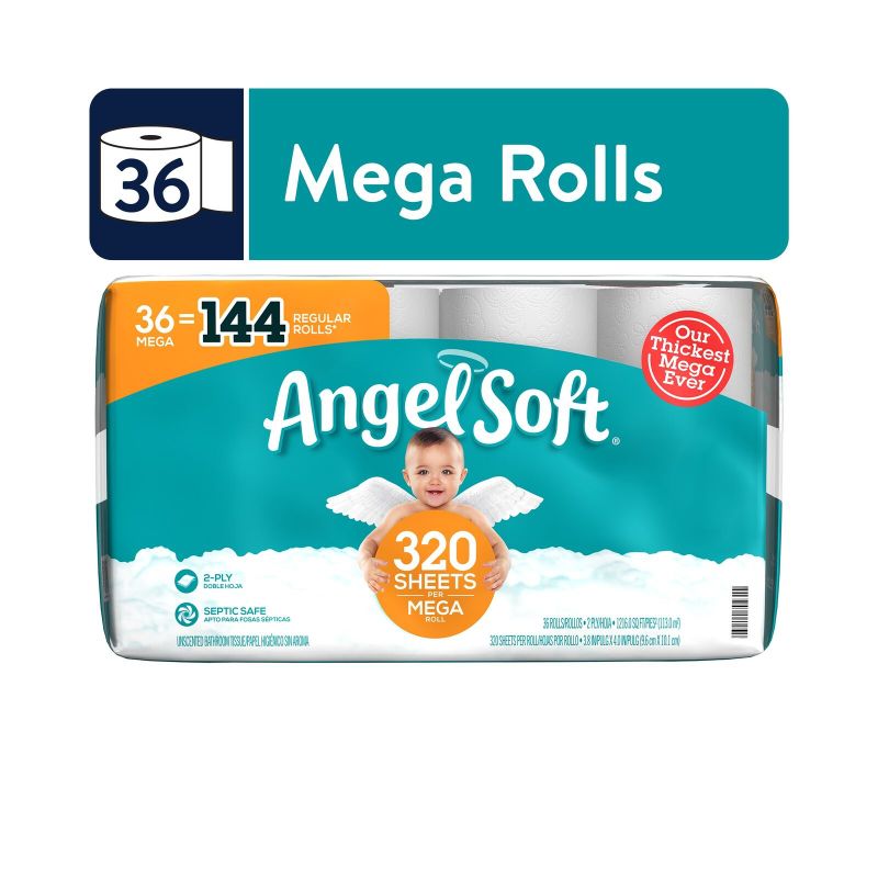 Photo 1 of Angel Soft Toilet Paper 36 Mega Rolls Soft and Strong Toilet Tissue