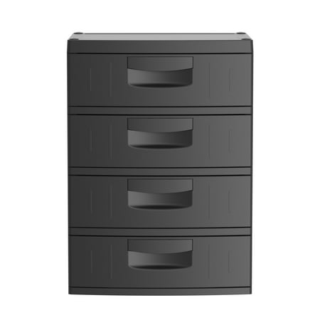 Photo 1 of Hyper Tough 4 Drawer Plastic Garage Cabinet 18.7 D X 25.39 W X 35.31 H Black Matte