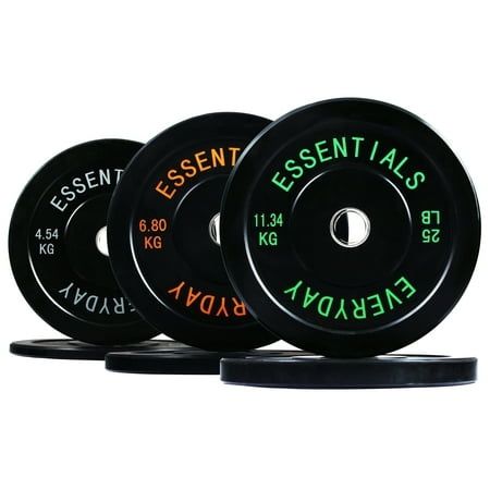 Photo 1 of BalanceFrom Black Bumper Plate Set Includes 10 Lb Pair 15 Lb Pair and 25 Lb Pair