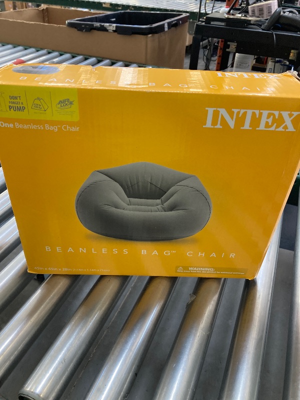 Photo 1 of Intex 68579EP Beanless Bag Inflatable Lounge Chair: Corduroy Textured Flocking – Durable Vinyl – Folds Compactly – 220lb Weight Capacity – 45" x 45" x 28"