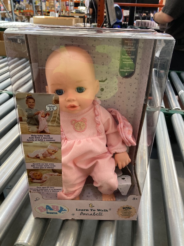 Photo 1 of Baby Born Learn to Walk Baby Doll Annabell - Blue Eyes: Realistic Features for Kids Ages 3+, Walks, Crawls, Sits & Kicks, Eyes Open & Close, Multiple Sound Effects