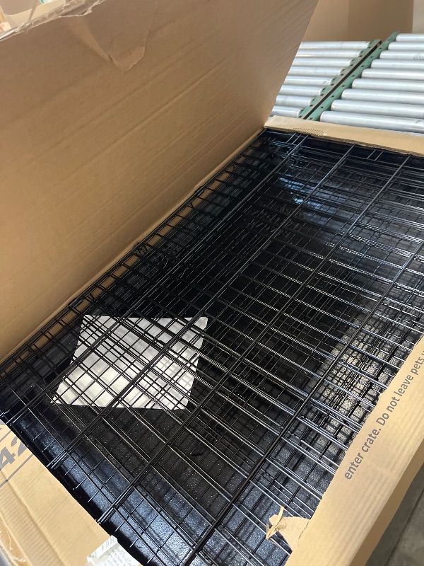 Photo 1 of Vibrant Life Single-Door Folding Dog Crate with Divider, 42"