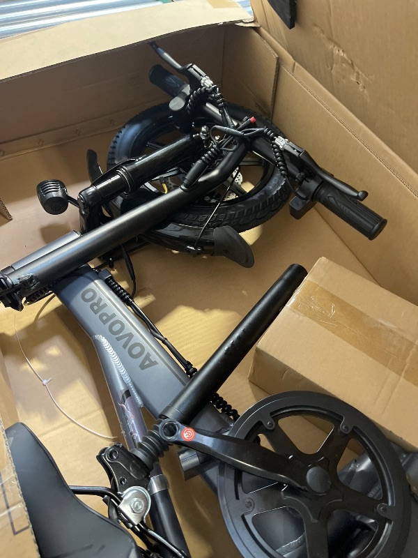 Photo 1 of AOVOPRO EB60 Black Electric Bike 500W 48V, 14' Mini Ebike for City Commuter, Folding Electric Bicycle for Adult with Two Seats UL2849
