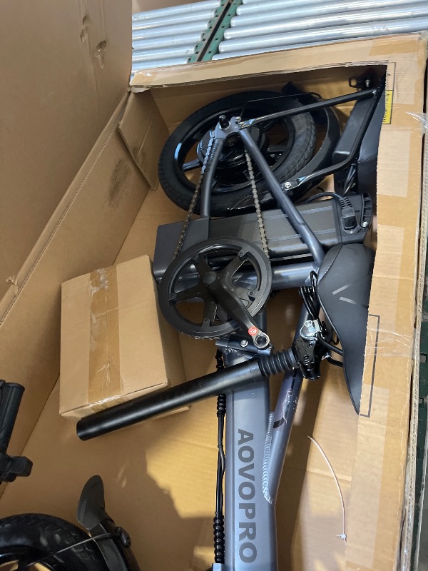 Photo 1 of AOVOPRO EB60 Black Electric Bike 500W 48V, 14' Mini Ebike for City Commuter, Folding Electric Bicycle for Adult with Two Seats UL2849

