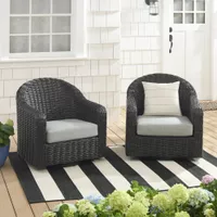Photo 1 of Better Homes & Gardens BH5608811816031 Bellamy Outdoor Barrel Back Chair, Dark Brown
