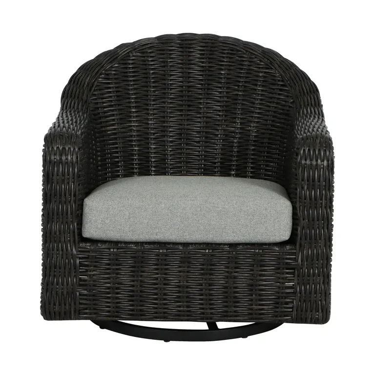 Photo 1 of Better Homes & Gardens BH5608811816031 Bellamy Outdoor Barrel Back Chair, Dark Brown