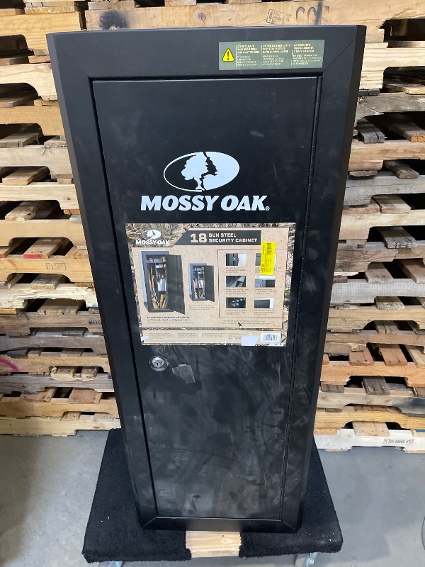 Photo 1 of Mossy Oak 18 Gun Security Cabinet, 21-inch x 18-inch x 55 inch, Key Lock, Black
