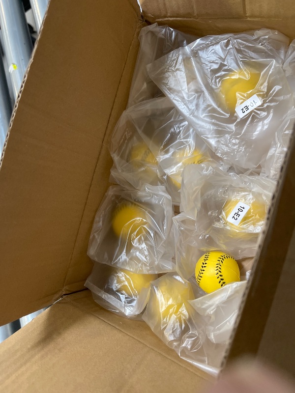 Photo 1 of Champion Sports 9" Dimpled Pitching Machine Baseballs - Molded Poylurethane - Indoor/Outdoor Use - JUGS®Compatible - Yelllow