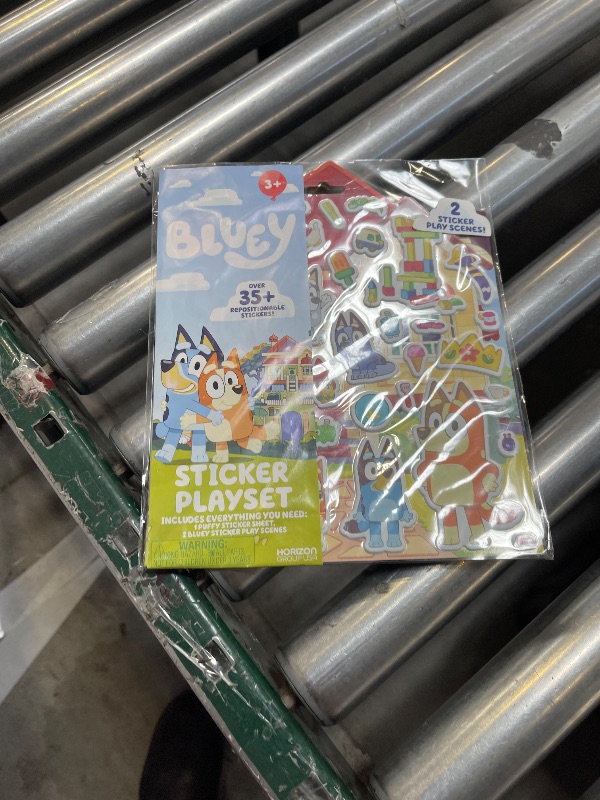 Photo 1 of Horizon Group USA Bluey Sticker Playset, 2 Sticker Play Scenes, 35+ Reusable Puffy Bluey Repositionable Stickers for Kids, Perfect for Travel, Screen-Free Fun